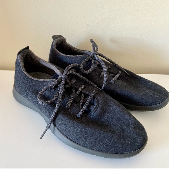 Men’s Allbirds Wool Runner Lace Up Sneakers Black - Picture 2 of 12